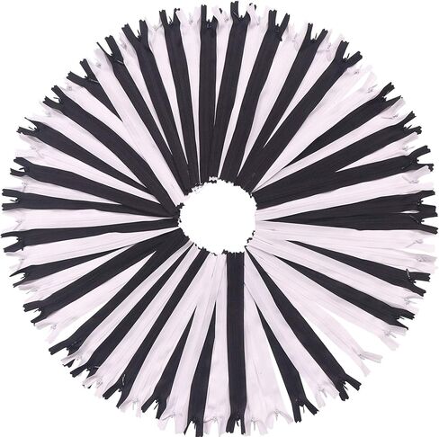 30 قطعة من سحابات النايلون غير المرئية من ياكا، أدوات الخياطة، إكسسوارات الملابس، سحابات غير مرئية مقاس 9 بوصة، لون أسود، لون أبيض (مزيج) in Kuwait