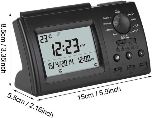 ساعة صلاة للمسلمين من Sheens، منبه رقمي للصلاة الإسلامية أذان إسلام بدون بطارية ساعة منبه للصلاة الإسلامية الإسلامية HA-3006 in Kuwait