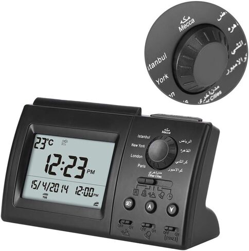 ساعة صلاة للمسلمين من Sheens، منبه رقمي للصلاة الإسلامية أذان إسلام بدون بطارية ساعة منبه للصلاة الإسلامية الإسلامية HA-3006 in Kuwait