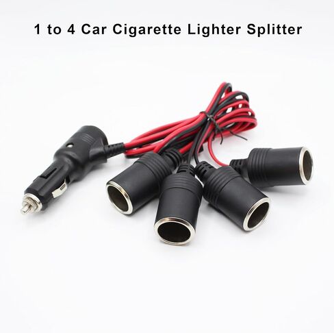 12V 24V 1 to 4 Car Cigarette Lighter Plug Splitter Adapter with On Off Switch,4 Way Y Cigarette Lighter Socket Power Cord with 15A Fuse(30cm/1ft) in Kuwait