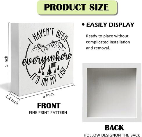 Travel Adventure Awaits Wooden Signs Desk Decor - Travel Decor, Camping Decor for Camper, Travel Gifts, I Haven't Been Everywhere but It's on My List in Saudi Arabia
