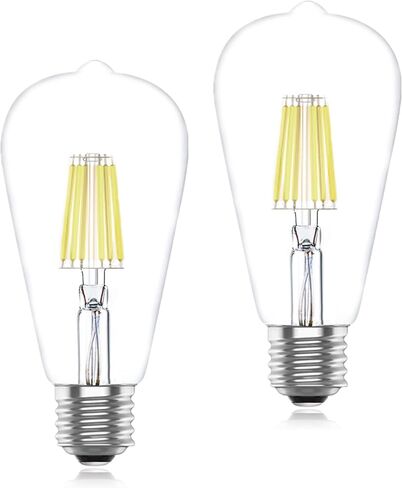 Vintage LED Light Bulbs,E26 Edison Filament,6W,60 Watts Equivalent,Soft White 2700K,2 Packs in Kuwait