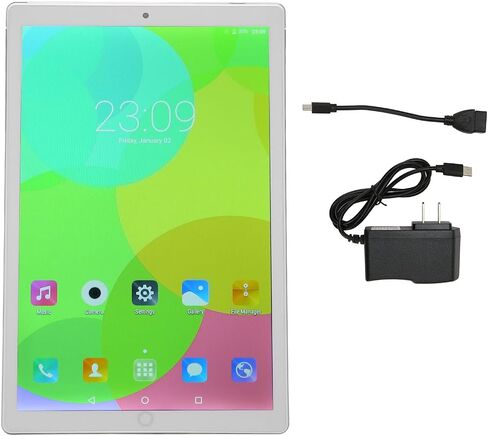 تابلت 10 بوصة - 6 جيجا 128 جيجا رام، شاشة لمس 2560x1600 IPS 2.4 جيجا 5 جيجا واي فاي تابلت مع مكبرات صوت مزدوجة 8 كور وحدة المعالجة المركزية للاتصال مع كاميرا مزدوجة 5 ميجابكسل 8 ميجابكسل لـ 11، فضي in Saudi Arabia