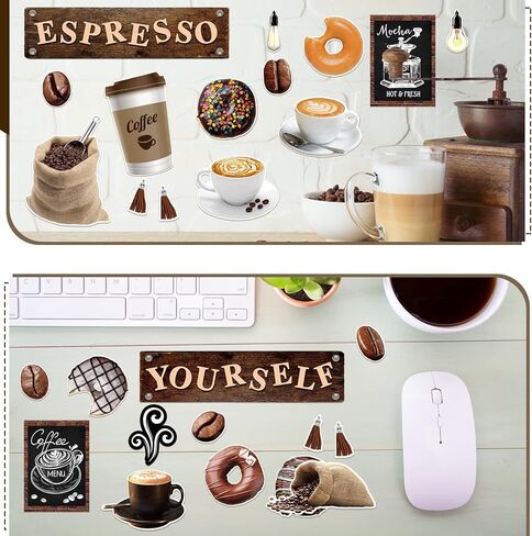 Teling 89 قطعة لوحة إعلانات مقهى صناعي مجموعة لوحة إعلانات تحت عنوان مقهى صناعي ديكور الفصول الدراسية لوحة إعلانات تحت عنوان مجموعات القهوة ديكور الفصول الدراسية للمنزل (نمط أنيق) in Saudi Arabia