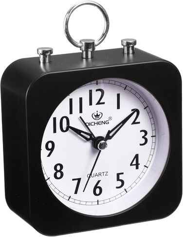 uxcell Square Quartz Alarm Clock, Black Alarm Clock, Alarm Clocks for Bedrooms with USB Charging Port, Adjustable Volume, Dimmable, Snooze, 12/24H in Kuwait