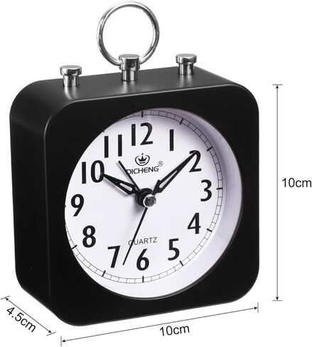 uxcell Square Quartz Alarm Clock, Black Alarm Clock, Alarm Clocks for Bedrooms with USB Charging Port, Adjustable Volume, Dimmable, Snooze, 12/24H in Kuwait