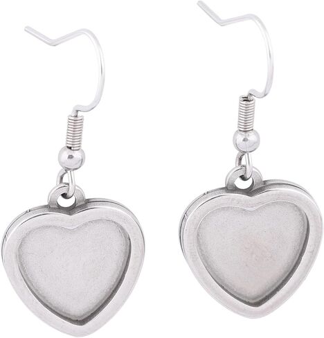 20pcs Stainless Steel Earring Bezel Blanks Fit 12mm Round Cabochon Earrings Setting Trays DIY Ear Hooks Findings for Jewelry Making Kit supplies in Kuwait