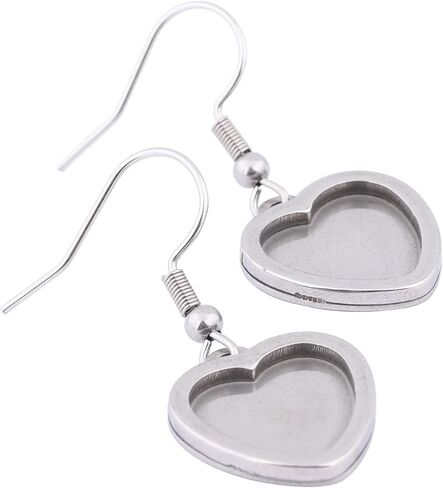 20pcs Stainless Steel Earring Bezel Blanks Fit 12mm Round Cabochon Earrings Setting Trays DIY Ear Hooks Findings for Jewelry Making Kit supplies in Kuwait