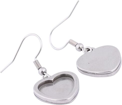 20pcs Stainless Steel Earring Bezel Blanks Fit 12mm Round Cabochon Earrings Setting Trays DIY Ear Hooks Findings for Jewelry Making Kit supplies in Kuwait