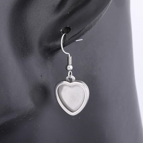 20pcs Stainless Steel Earring Bezel Blanks Fit 12mm Round Cabochon Earrings Setting Trays DIY Ear Hooks Findings for Jewelry Making Kit supplies in Kuwait