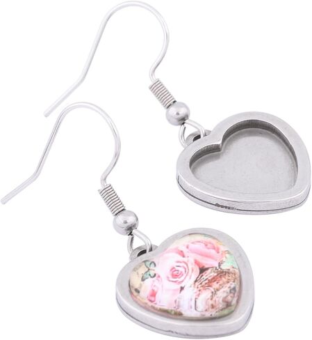 20pcs Stainless Steel Earring Bezel Blanks Fit 12mm Round Cabochon Earrings Setting Trays DIY Ear Hooks Findings for Jewelry Making Kit supplies in Kuwait