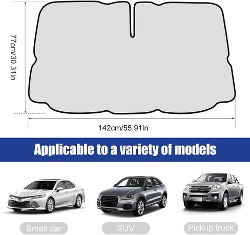 مظلة شمس للزجاج الأمامي للسيارة - مظلة شمسية قابلة للطي للسيارة من الأشعة فوق البنفسجية للحماية من أشعة الشمس فوق البنفسجية للسيارة مع حقيبة تخزين، مظلة سيارة للزجاج الأمامي للسيارات والشاحنات وسيارات الدفع الرباعي MPVs in Kuwait