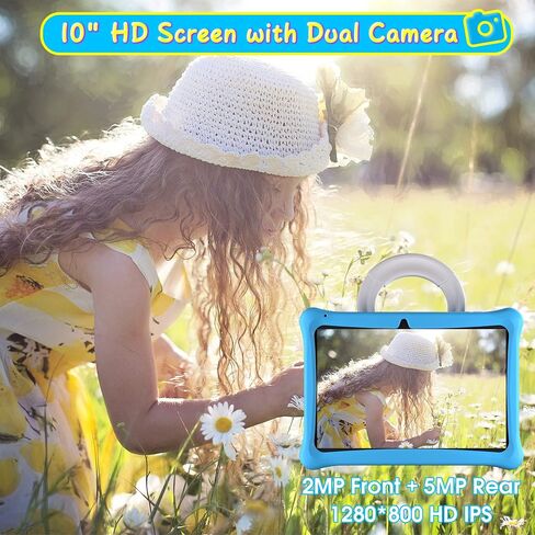 SGIN kids Tablet 2GB RAM 64GB ROM, 10 Inch Tablet Android 12 for Kids with Case with Parental Control APP, Dual Camera, Educational Games，iWawa Kids APP, Bluetooth, WiFi, Blue in Saudi Arabia