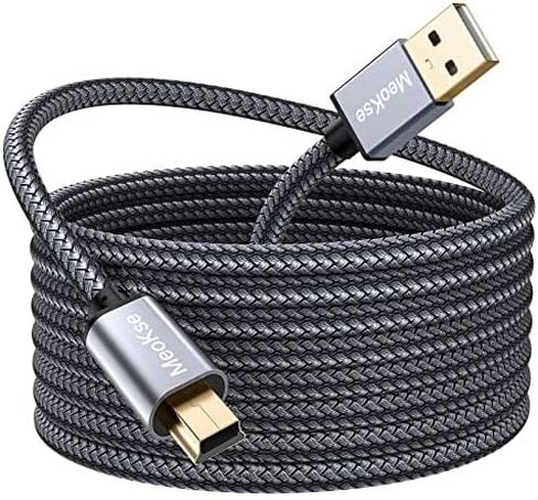 Meokse 20FT Mini USB Cable, USB 2.0 Type A to Mini B High Speed Data Sync Charging Cord, Durable Portable Cable Compatible with Hero HD, Dash Cams, Digital Cameras, MP3 Players, Cell Phones in Saudi Arabia