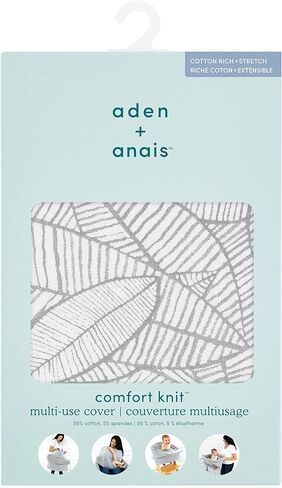 aden + anais Comfort Knit 6-in-1 Super Soft Cotton with Spandex Multi-Use Cover for Car Seat, Nursing, Cart, Baby Swing, High Chair, Infinity Scarf, Zebra Plant in Saudi Arabia