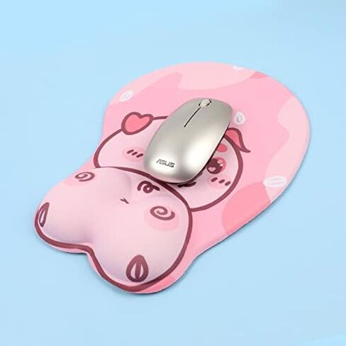 Ergonomic Mouse Pad with Gel Wrist Support 3D Funny Butt Anime Wrist Rest for Home & Office - Cute Dog in Kuwait