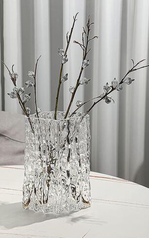 مزهرية زجاجية شفافة بتصميم جليدي بطول 8.3 بوصة in Kuwait