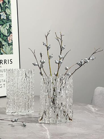 مزهرية زجاجية شفافة بتصميم جليدي بطول 8.3 بوصة in Kuwait