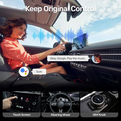 Unitek Wireless Android Auto محول Android Auto Wireless Dongle للسيارات السلكية التي تعمل بنظام Android Auto، سهولة الإعداد والتوصيل والتشغيل، مع موصل USB-C، متوافق مع هواتف Android in Kuwait