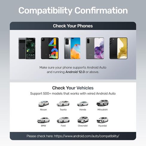 Unitek Wireless Android Auto محول Android Auto Wireless Dongle للسيارات السلكية التي تعمل بنظام Android Auto، سهولة الإعداد والتوصيل والتشغيل، مع موصل USB-C، متوافق مع هواتف Android in Kuwait