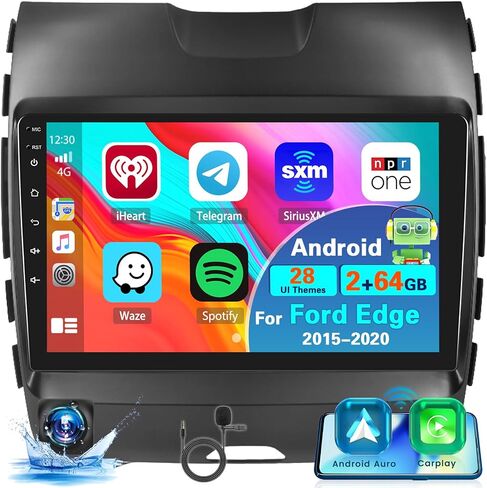 Roinvou 2+64G Android 9" Touch Screen for Ford Edge 2015-2020 with Wireless CarPlay Android Auto WiFi Bluetooth GPS Navigation FM RDS Radio Backup Camera in Saudi Arabia