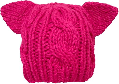 BIBITIME Knitted Dog Ears Hat Women March Pussycat Crochet Beanie Handmade Warm Cap in Saudi Arabia