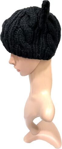 BIBITIME Knitted Dog Ears Hat Women March Pussycat Crochet Beanie Handmade Warm Cap in Saudi Arabia