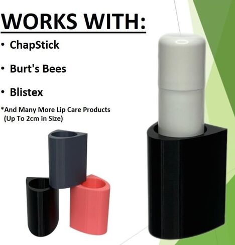 حامل مرطب الشفاه الرائع | يناسب Chapstick & Burt's Bees للسيارات وسيارات الدفع الرباعي والشاحنات - ملحق السيارة (أسود) in Saudi Arabia