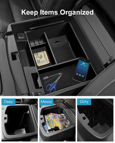 Center Console Armrest Organizer Tray fits 09-14 for Ford For F-150 Lid Armrest Organizer Black in Saudi Arabia
