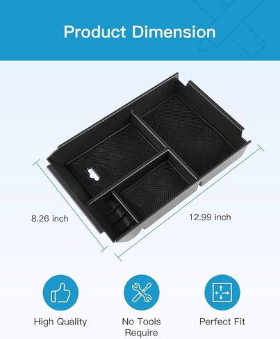 Center Console Armrest Organizer Tray fits 09-14 for Ford For F-150 Lid Armrest Organizer Black in Saudi Arabia