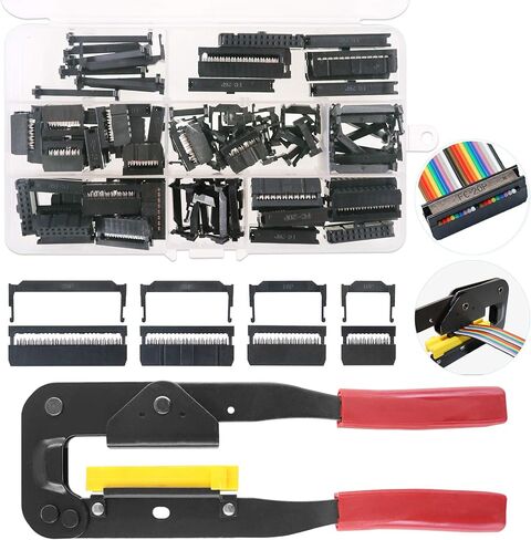 Keadic 49 Pieces FC-10 16 20 26 Pin Female Header IDC Cable Connector 2.54mm Pitch with IDC Crimp Tool, for Flat Ribbon Cable and IDC Connectors in Saudi Arabia
