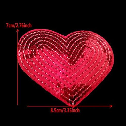 12 قطعة قطعة حبة الخفقان الحب القلب المطرزة التصحيح الحديد على الخياطة الترتر زين للزينة الملابس الجينز in Kuwait