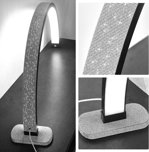 Half Moon Light for Nail Desk, 30 in 40W Half Moon Table Lamp Nail Desk Lamp with Phone Holder for Nail Tech, Beauty, Eyelashes, Tattoos, Crafts, Lash Lamp with Touch Brightness Adjustment in Saudi Arabia
