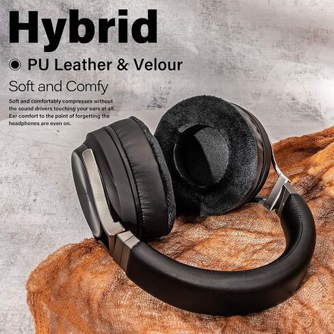 وسائد أذن متوافقة مع سماعة الألعاب Virtuoso RGB Wireless SE - أغطية أذن من إسفنج الذاكرة - وسائد أذن هجينة (PU/Velour) I أسود in Saudi Arabia