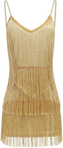 IBTOM CASTLE Women Sexy Fringe Dress Jumpsuit Backless Boho Tassel Tiered Halter Playsuit Night Club Cocktail Bodycon Romper in Saudi Arabia
