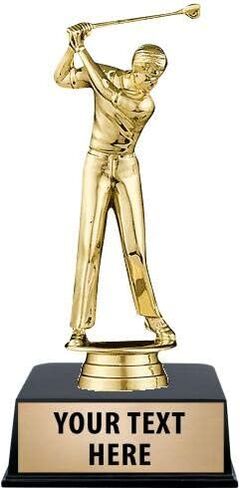 Crown Awards Golf Trophies with Custom Engraving, 6" Personalized Male Golfer Award Trophy On Black Base Prime in Saudi Arabia