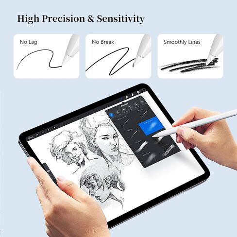 نصائح بديلة لقلم Apple Pencil الجيل الثاني/الأول، أطراف مطورة لعدم التآكل للتحكم الدقيق في الكتابة مثل القلم الحقيقي، نصائح قلم رصاص لجهاز iPad Pro Pencil الجيل الثاني/قلم الرصاص الأول (4 قطع) in Saudi Arabia