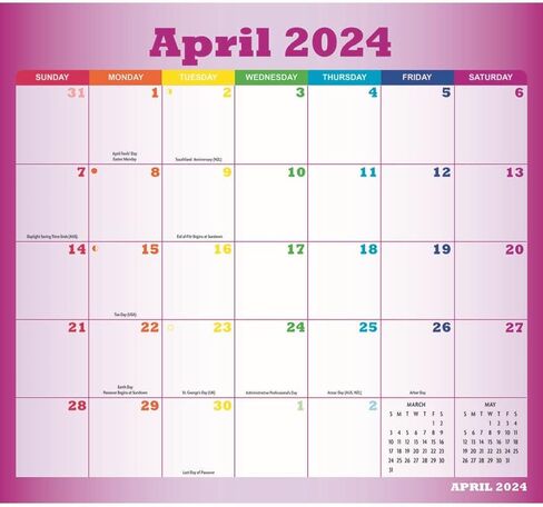 حبر التقويم، تقويم حائط قوس قزح جامبو ماجيك 2024 in Kuwait
