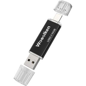 USB C Flash Drive 1GB 10 Pack, Wooolken Type-C Flash Drive + USB 2.0 Thumb Drive OTG USB Flash Drive for iPhone 15/Android Smartphone/Tablets/Computers/Laptop