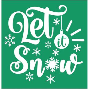 Christmas Silk Screen Stencils Reusable Self Adhesive Baby It's Cold Outside Chalk Mesh Stencils Silkscreen Pattern Stencil for Winter Decoration, DIY Home and Wood Signs