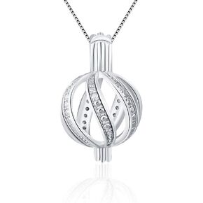 925 Sterling Silver Twisted Ball Cage Pendants Crafting Charm for DIY Necklace Bracelet Jewelry Making