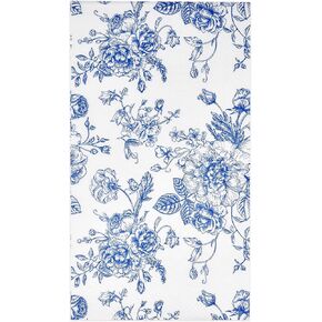100 Floral Guest Napkins Decorative Hand Towels Blue & White Disposable Paper Spring Flowers Napkins for Bathroom Toilet Powder Room Holiday Wedding Bridal Shower Flower Dinner Party Napkin Towels in Kuwait