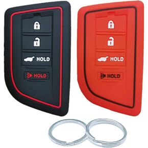 2Pcs 4 Buttons Silicone Smart Key Fob Compatible with 2022 2023 Acura MDX Key Fob Cover (Black) in Kuwait