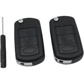 Key Fob Case Shell Fit for Land Rover LR3 Discovery Range Rover Sport 3 Buttons Flip Folding Replacement Car Key Housing Outer Cover (2)