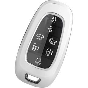 BIXUAN Key Fob Cover Design for Hyundai 2022 2023 2024 Tucson NX4, Ioniq 5, Santa Cruz, Staria / 2021 2022 2023 2024 Santa Fe TM, Nexo /2020-2024 Sonata DN8 Smart Key Shell TPU Case Protector Blue