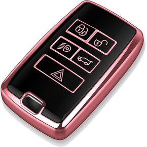 Tukellen لغطاء Land Rover Key Fob الناعم من مادة TPU للحماية الكاملة لمفتاح غطاء المفتاح متوافق مع 2018-2023 Land Rover Range Rover Evoque Vogue Discovery 5 Sport Jaguar E I-PACE (أحمر)