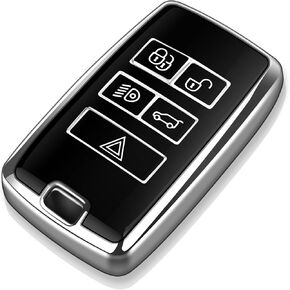 Tukellen for Land Rover Key Fob Cover Soft TPU Full Protection Key Shell Key Case Compatible with 2018-2023 Land Rover Range Rover Evoque Vogue Discovery 5 Sport Jaguar E I-PACE (Blue)