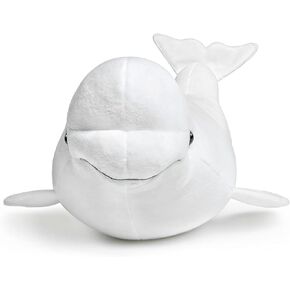 Simulation White Beluga Whale Plush Toy - Long Lifelike Delphinapterus leucas Doll Whale Stuffed Toys, Super Soft Realistic Sea Animals Beluga Whales Plush Gift Collection For Kids, 16Inches