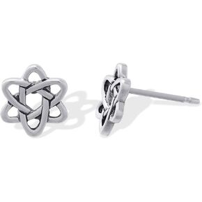 Boma Jewelry Sterling Silver Wire Atom Star Stud Earrings