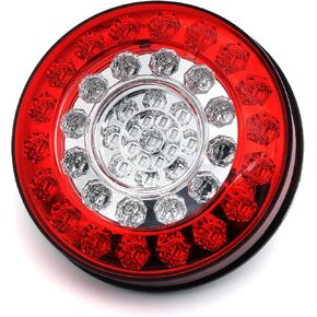 E-Mark 4.7" Brake&Tail Light Assemblies Round Brake Stop Turn Signal Tail Light Automotive Rear Position Lamp Indicator for Truck Trailer RV Van UTE Caravan